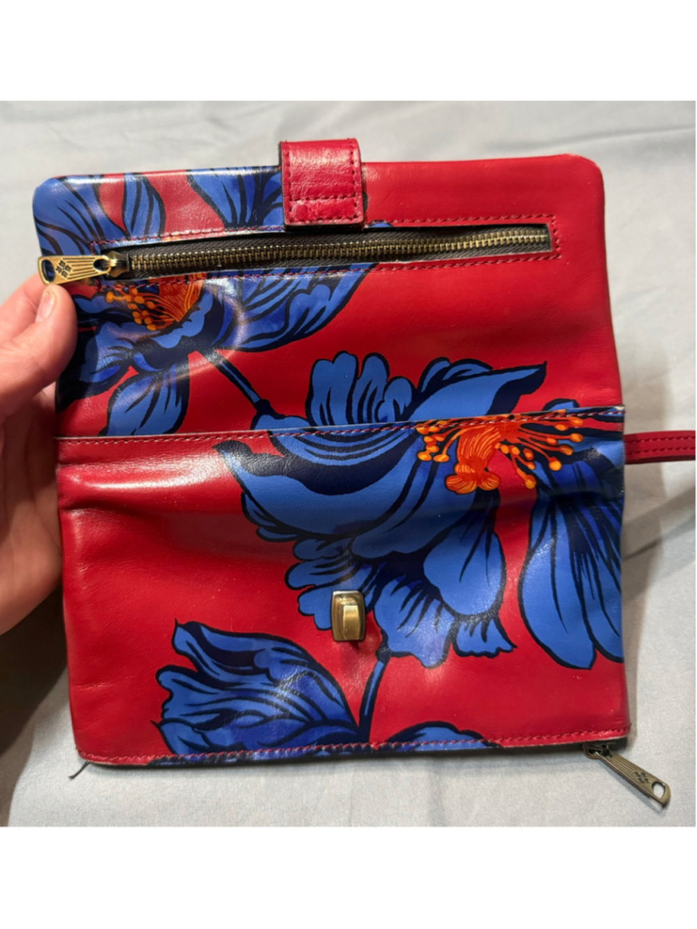 Women's Patricia Nash Annesley Leather wristlet Wallet One Size Red Blue - Picture 2 of 8